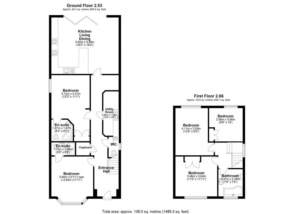 Floorplan for Room One, New Vale Road, Colwick, Nottingham